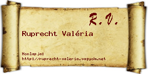Ruprecht Valéria névjegykártya