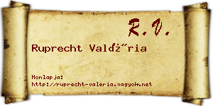 Ruprecht Valéria névjegykártya